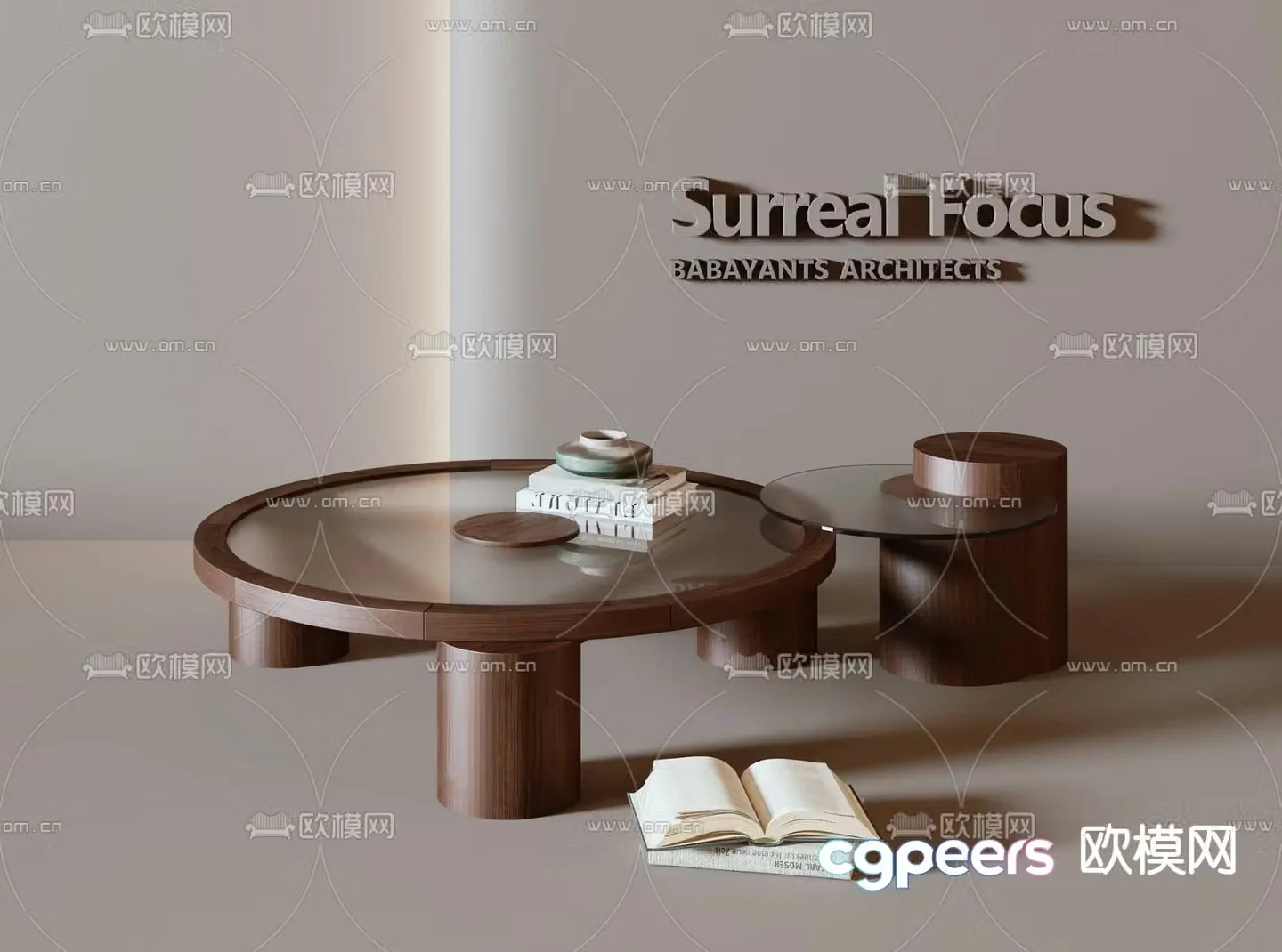 Modern coffee table mother-in-law coffee table 3d model