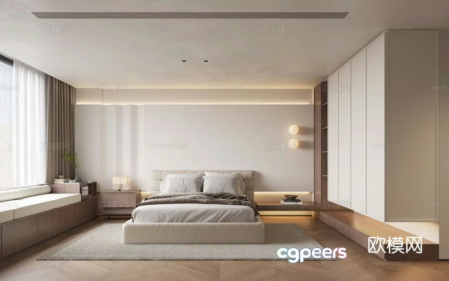 Modern bedroom bathroom master bedroom 3d model
