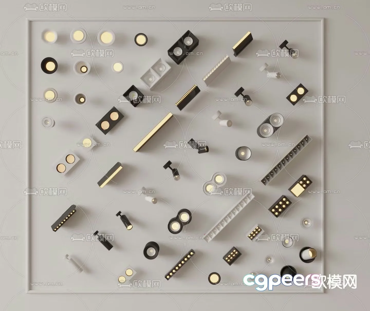 Magnetic light downlight spotlight track light bold lamp 3D model