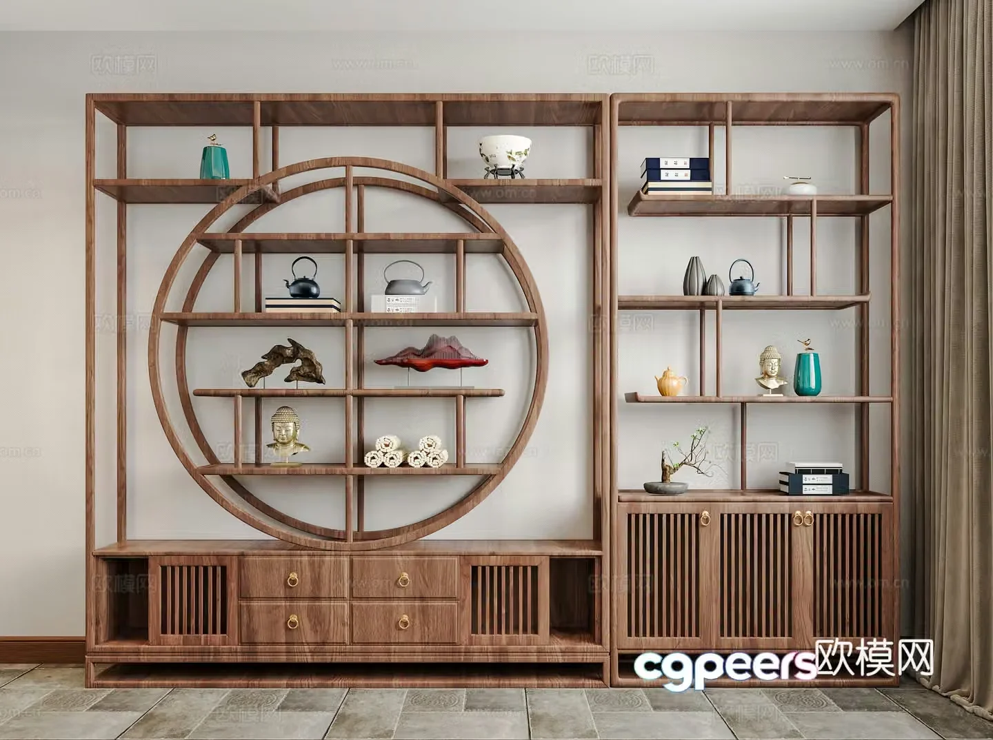 New Chinese style Chinese style antique shelf Ancient Shelf Ancient Shelf Storage Shelf Decoration Shelf Ornament Bookshelf Decoration 3D Model