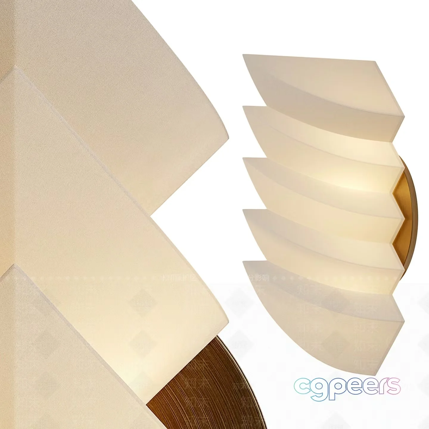 Gold Light Fixture 3D Model – 16597 – VRAY Render