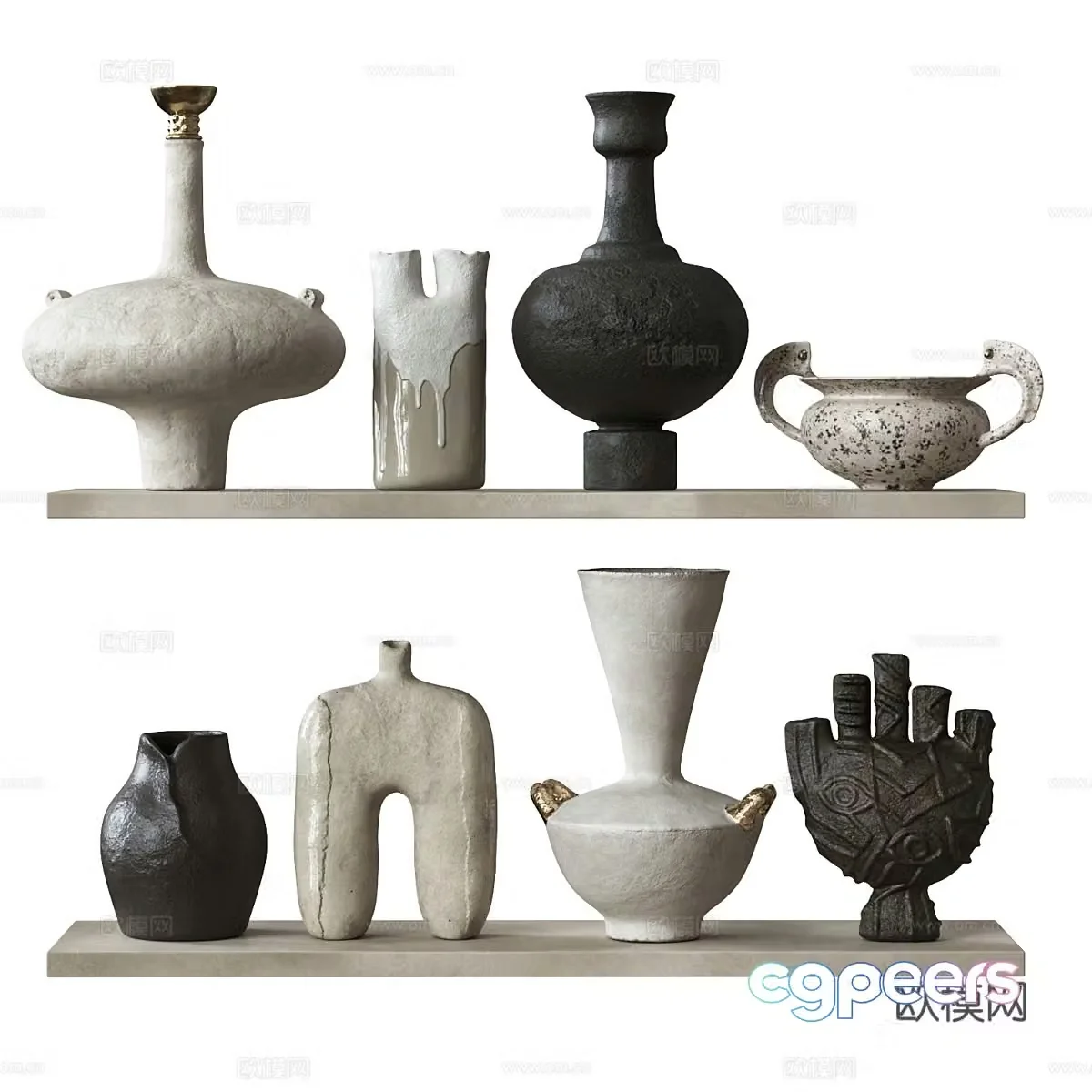 New Chinese style Wasabi pot vase 3D model