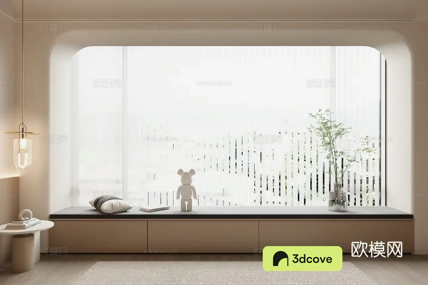 Creamy wind bay window