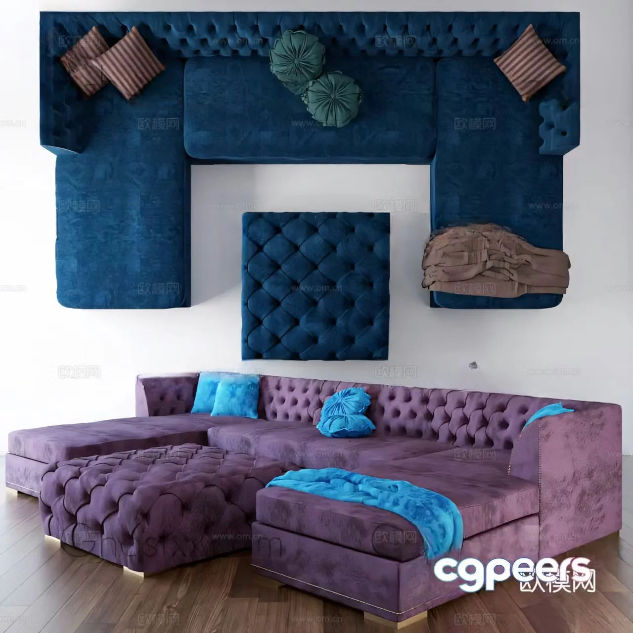 European style sofa multi-person sofa corner sofa 3d model