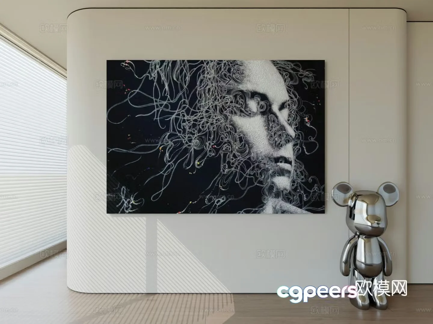 Modern minimalist hanging painting abstract art hanging painting 3d model