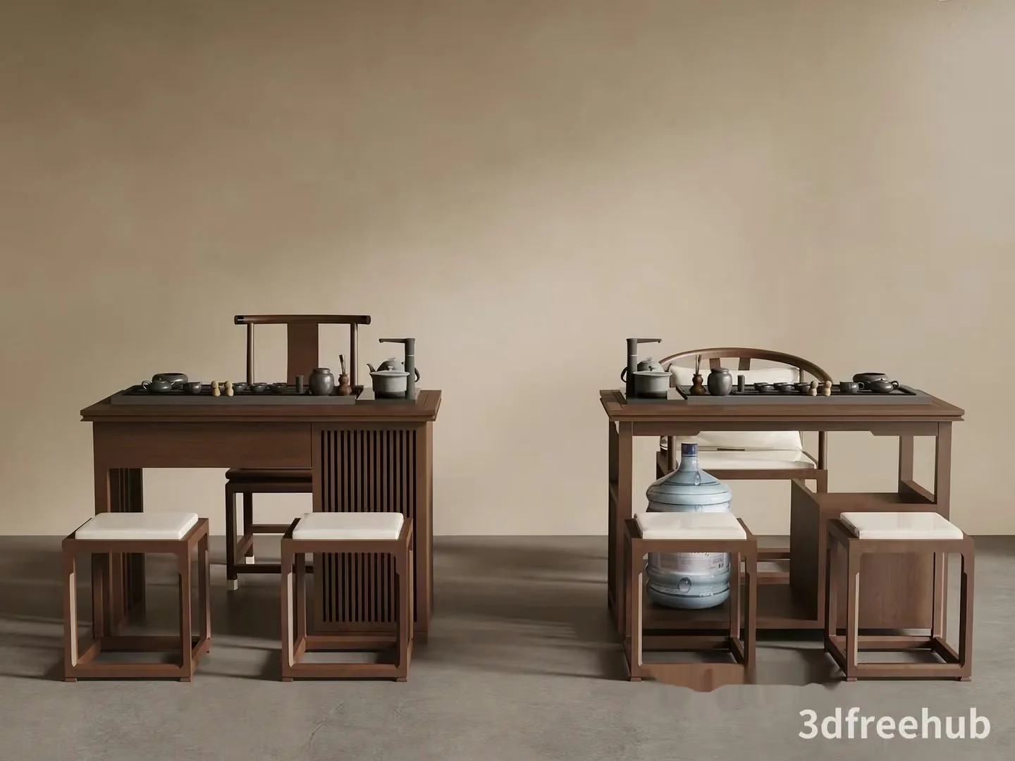 Modern Chinese Dining Set 3D Model – 21187 – VRAY Render