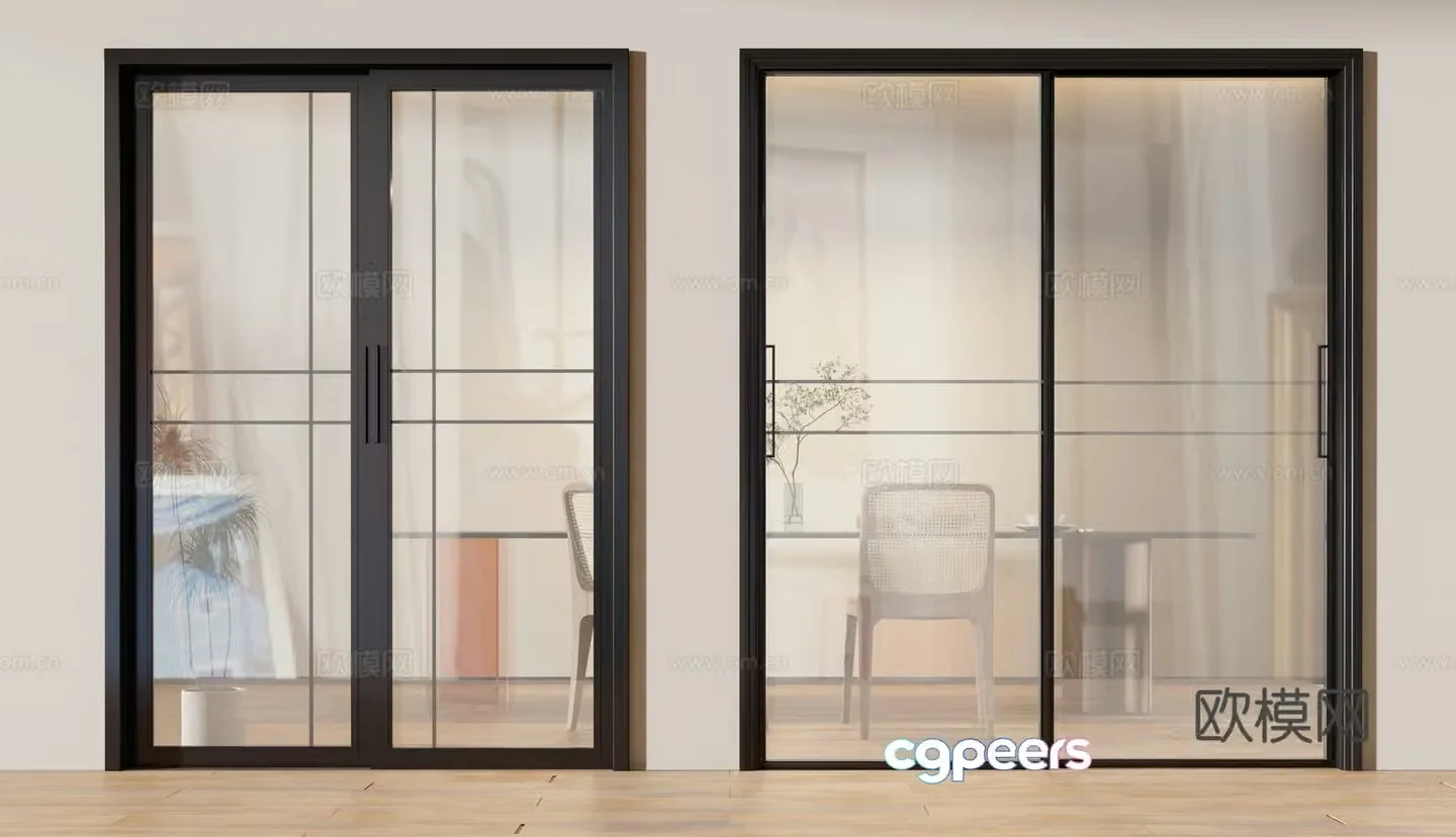 Modern glass door 3d model