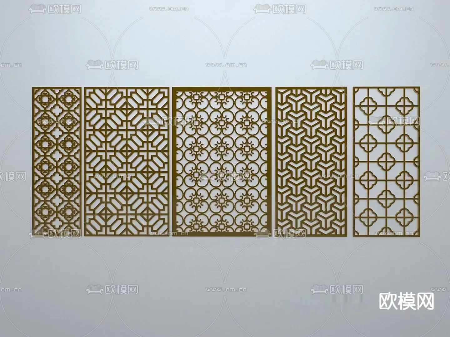 Gold Decorative Panels 3D Model – 18121 – VRAY Render