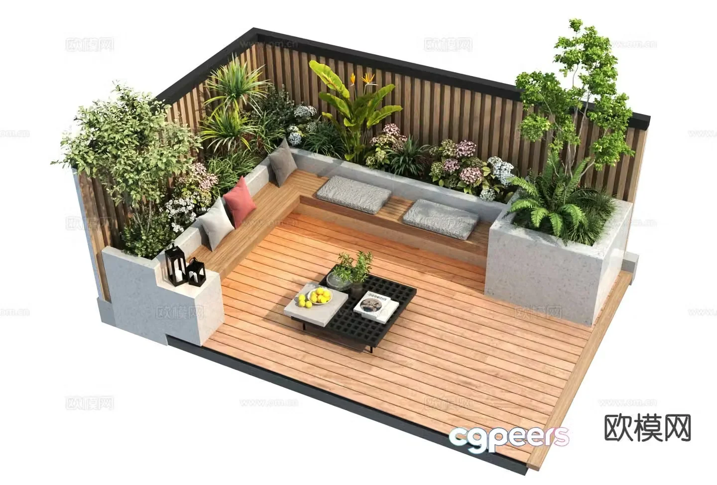 Modern outdoor sofa patio sofa 3d model