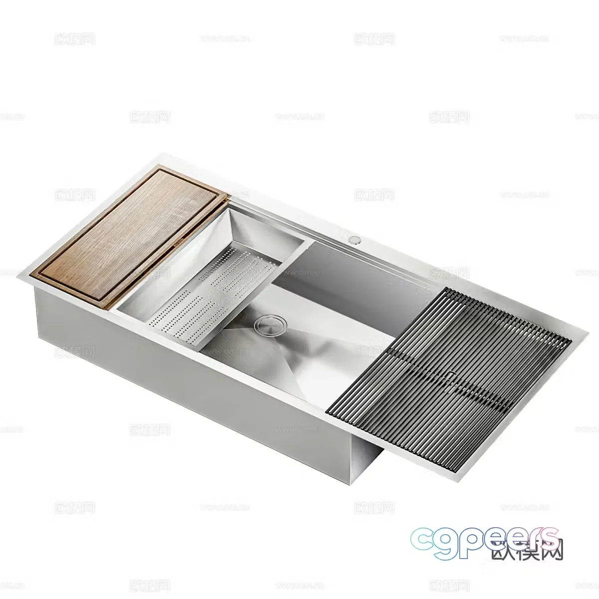 Kitchen sink single sink 3d model