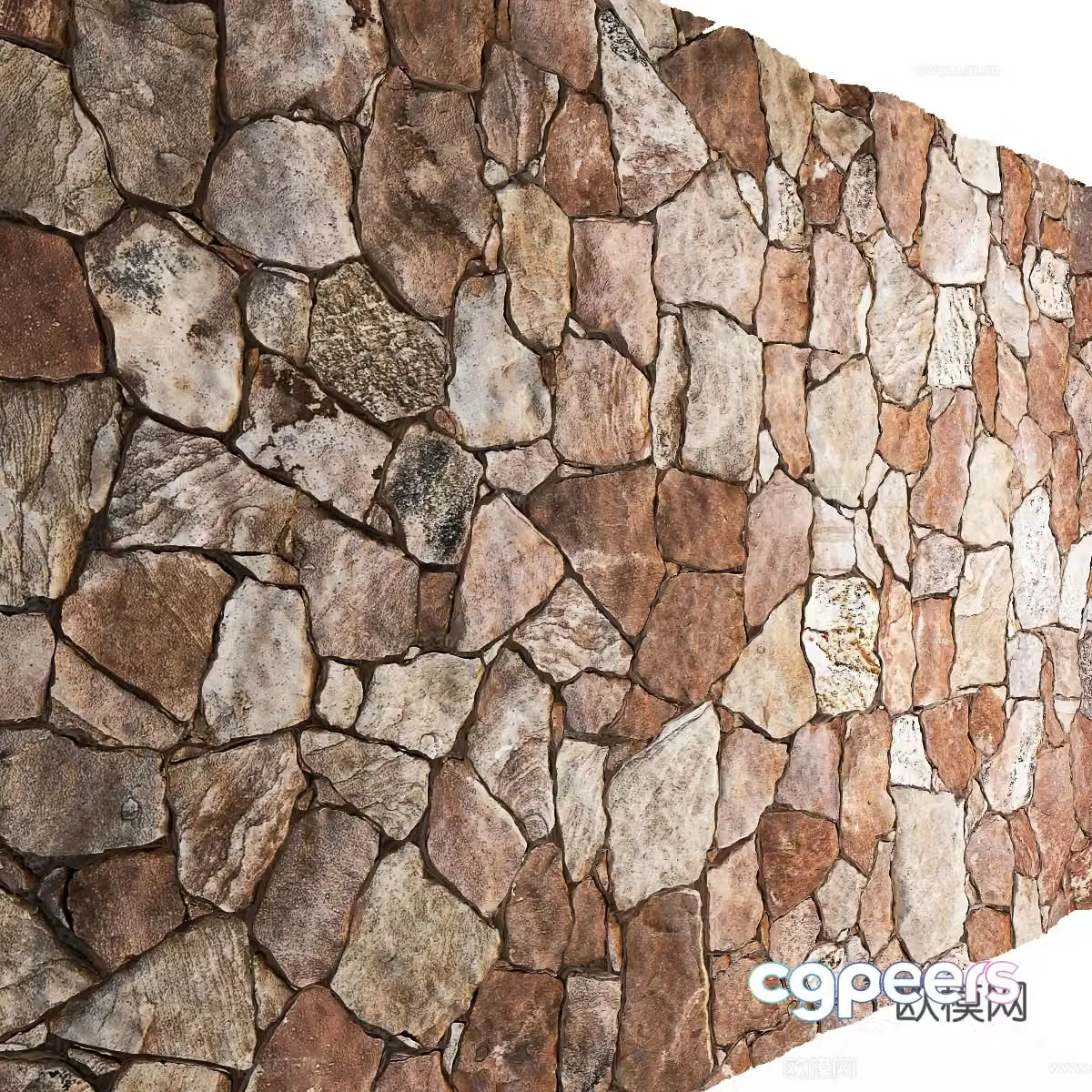 Stone wall cultural stone wall 3d model