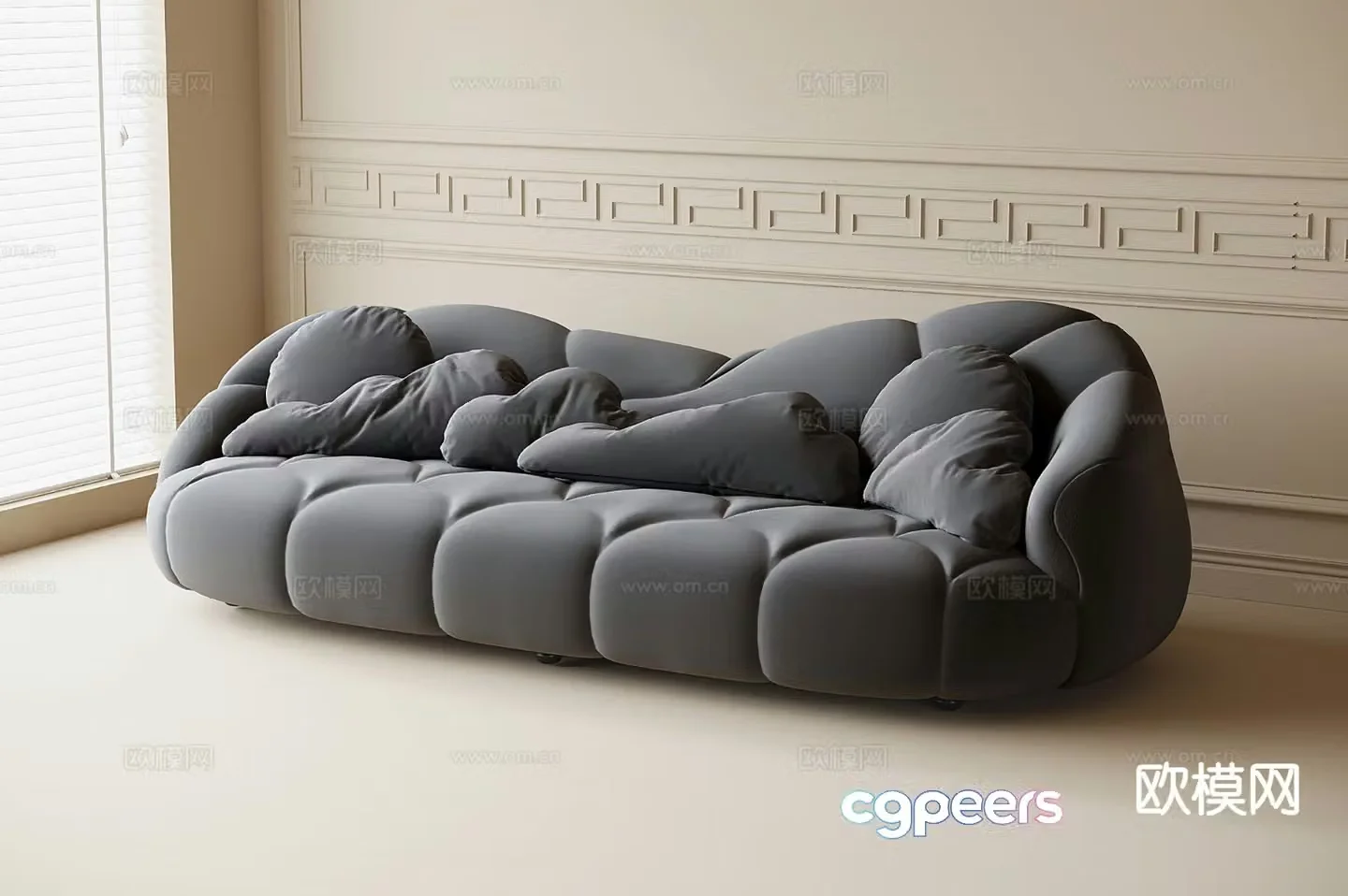 Modern special-shaped sofa multi-person sofa 3D model