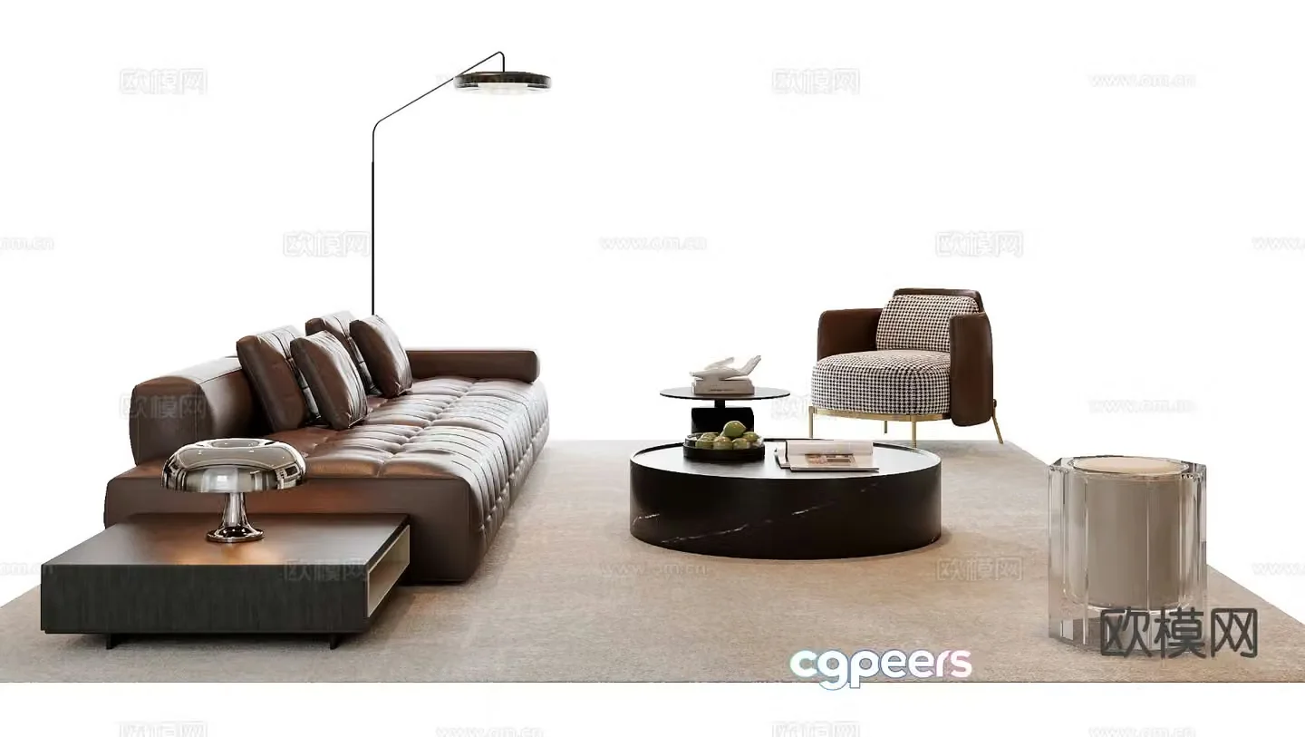 Italian sofa modular sofa 3d model