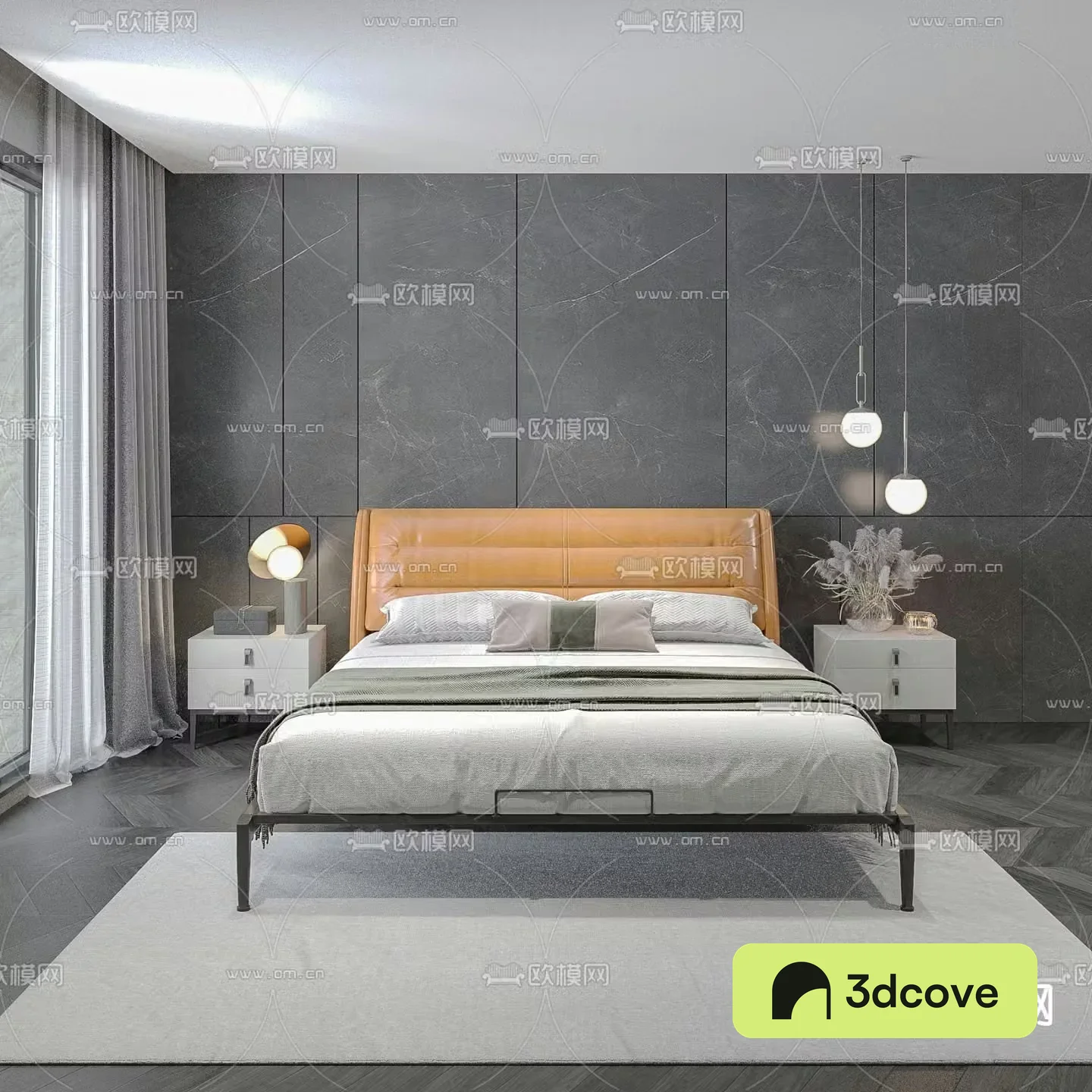 Leather double bed