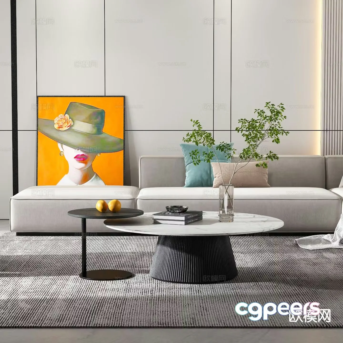 Modern round coffee table 3d model