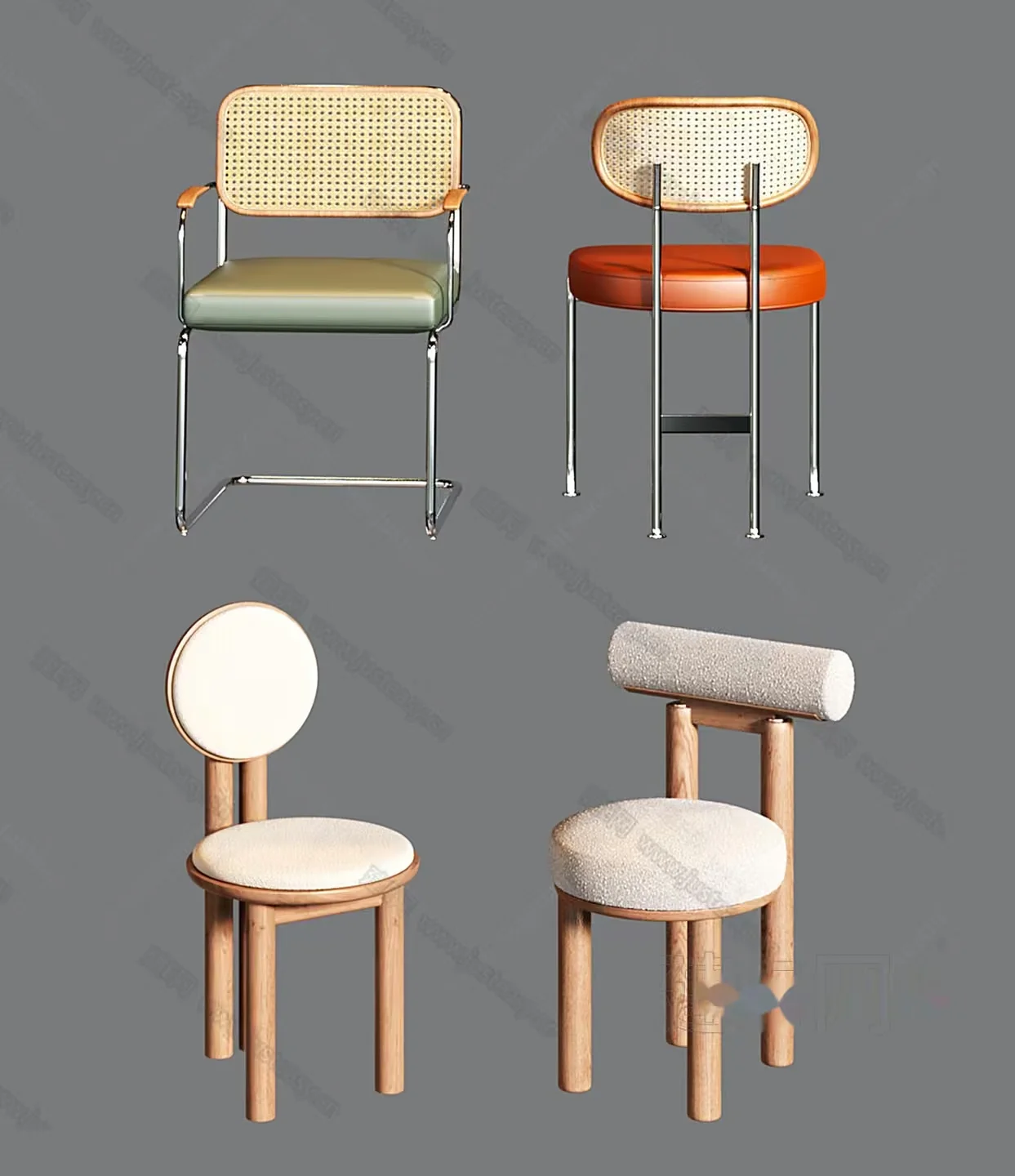 Wooden Chairs 3D Model – 6806 – VRAY Render
