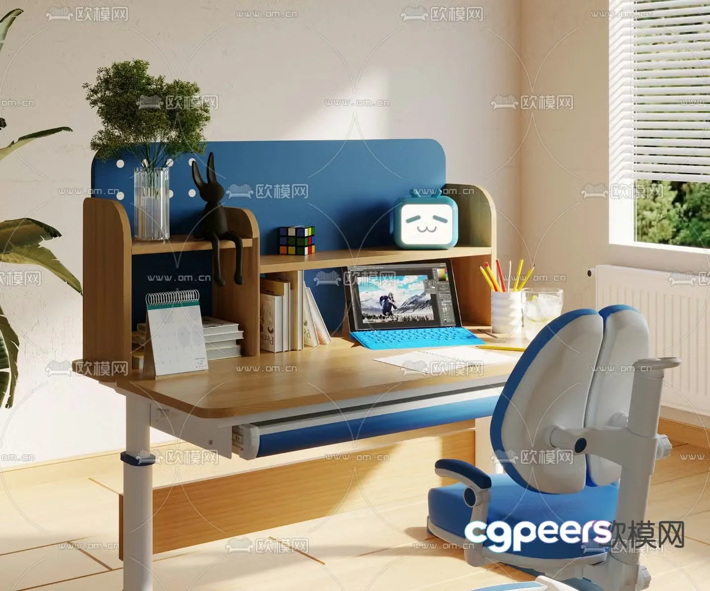 Children’s desk study table 3d model