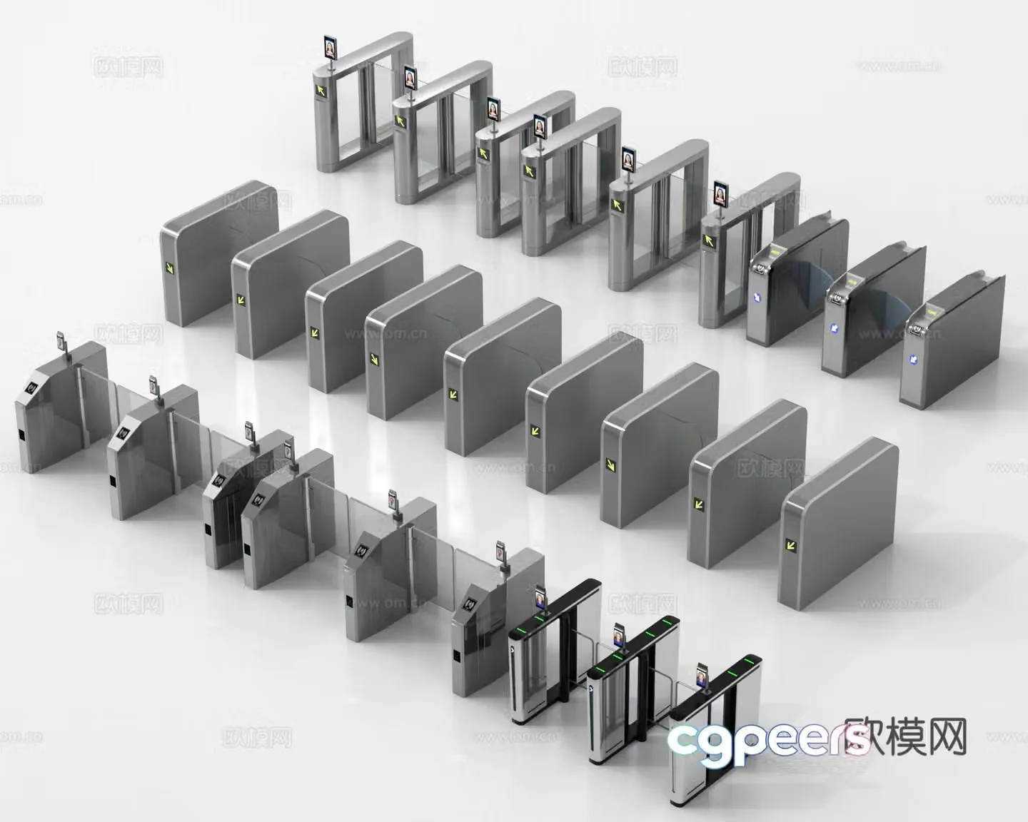 Security gate access control machine ticket inspection machine swing gate induction door 3D model