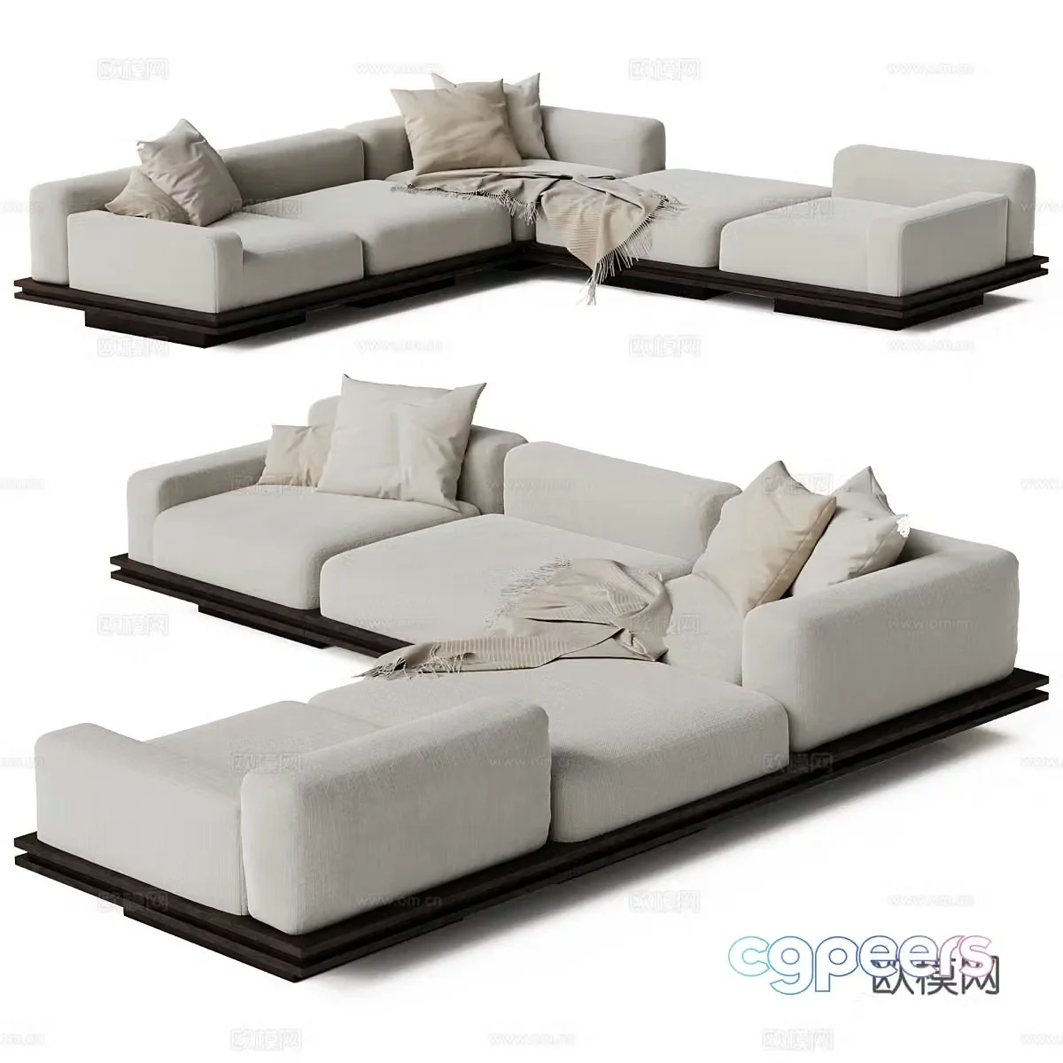 Multi-person sofa corner sofa 3d model