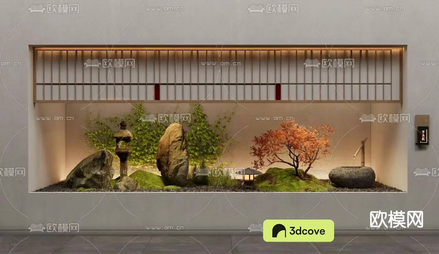 Dry landscape plant landscaping flowing water bowl