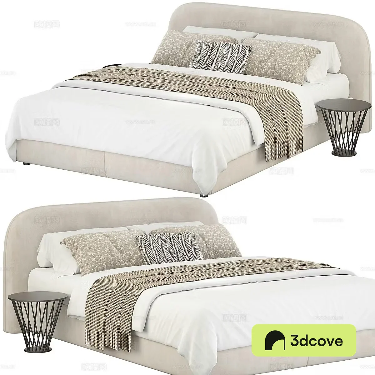 Modern creamy wind double bed