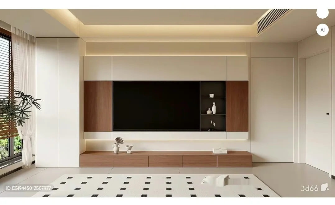 Modern Entertainment Center 3D Model – 1433 – VRAY Render