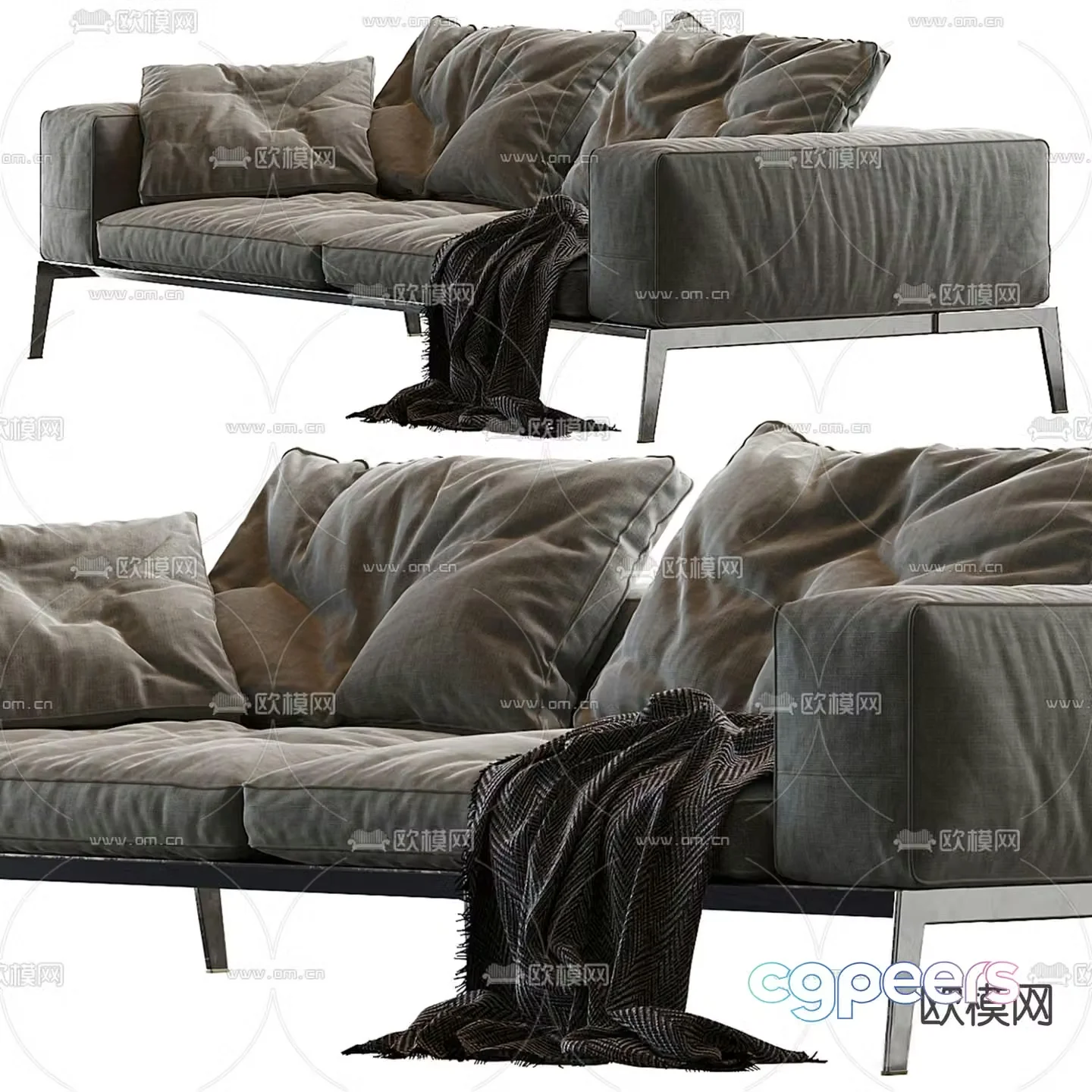 Lifesteel Flexform loveseat 3d model