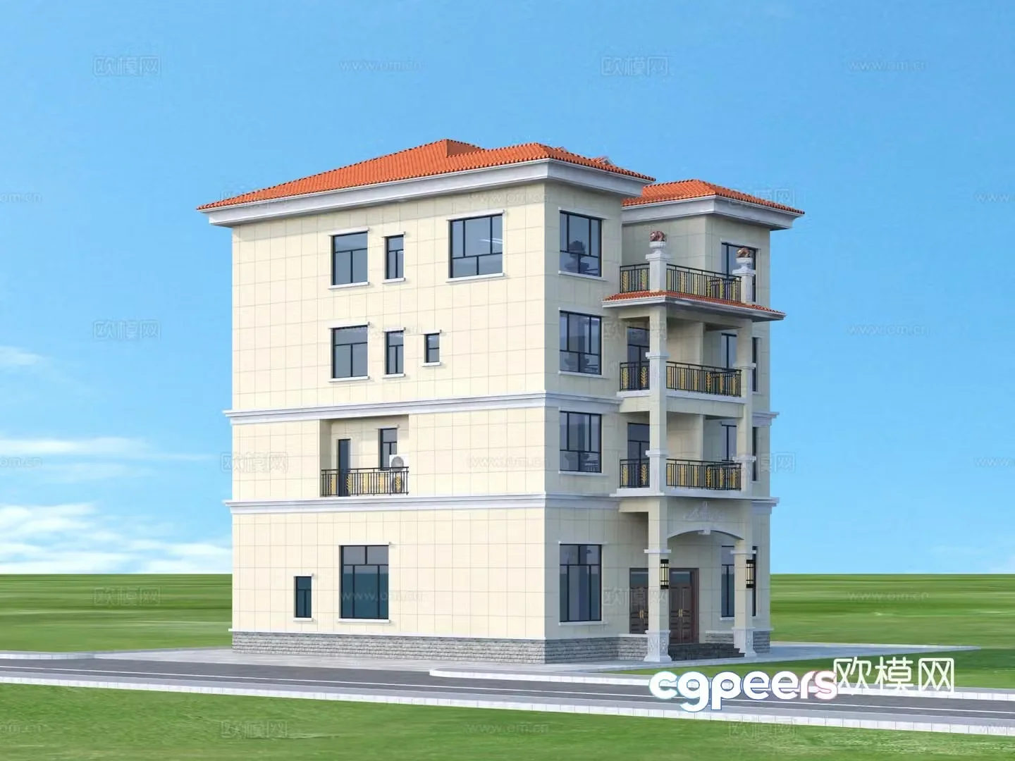 Private houses Private houses Residential buildings renderings 3d model