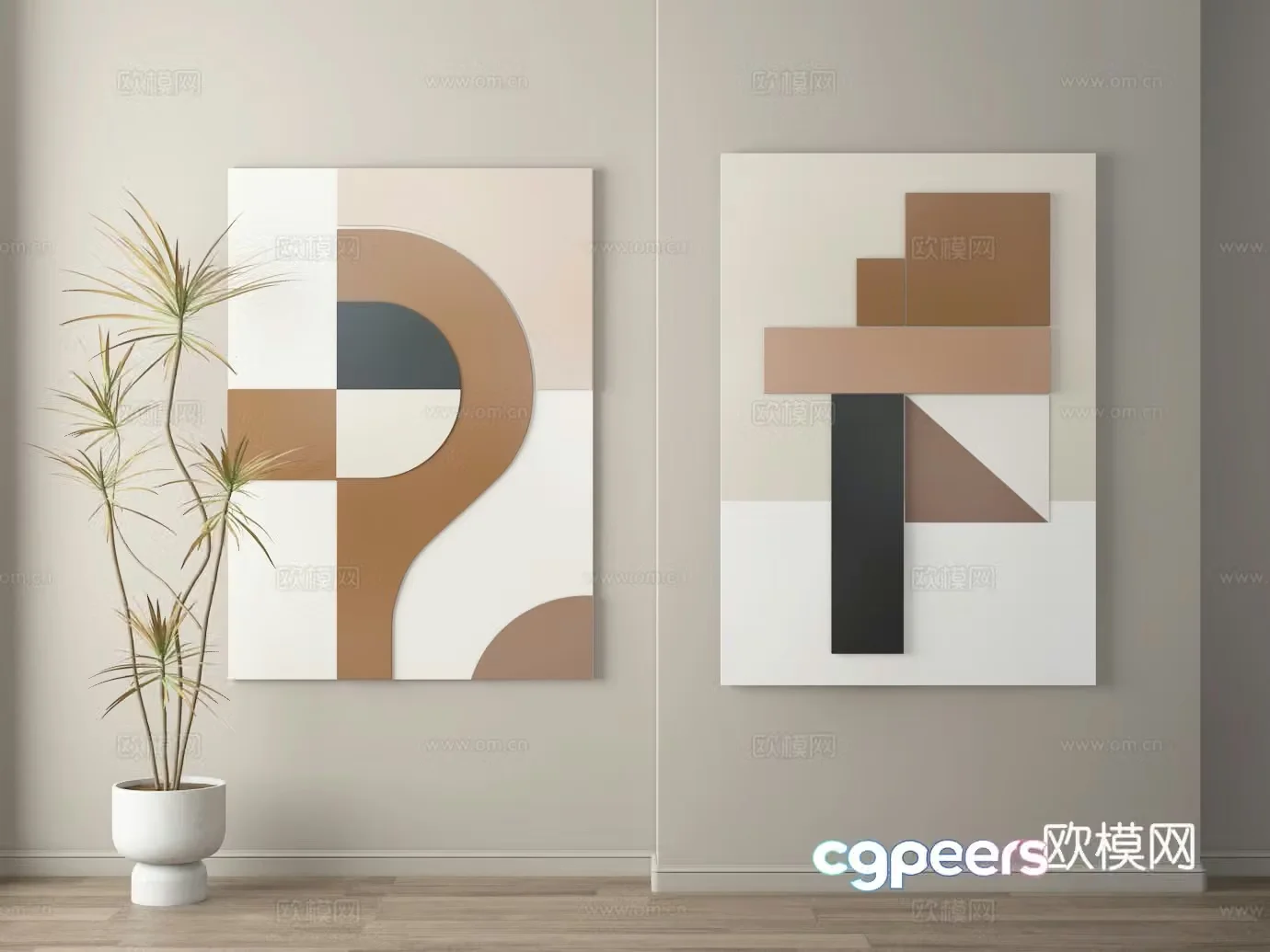 3D model of hanging painting