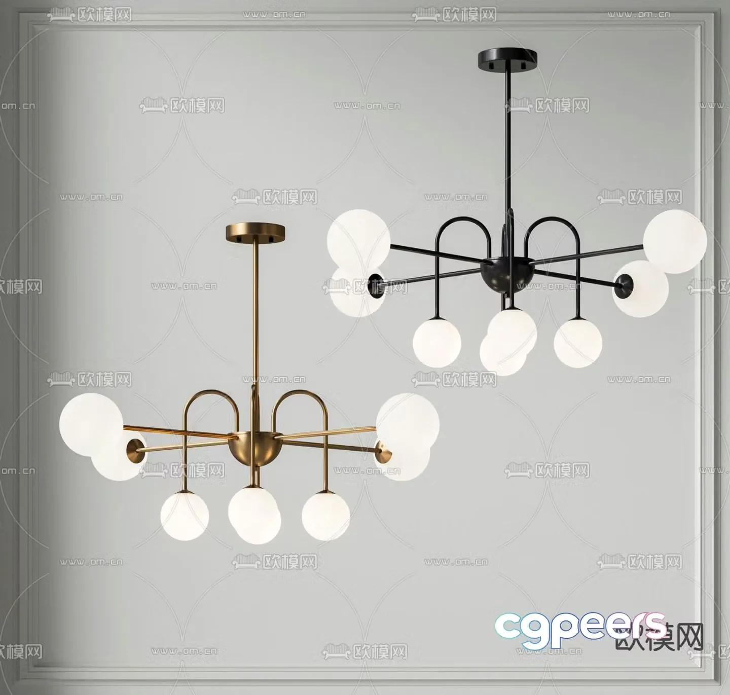 Light luxury chandelier hall chandelier 3d model