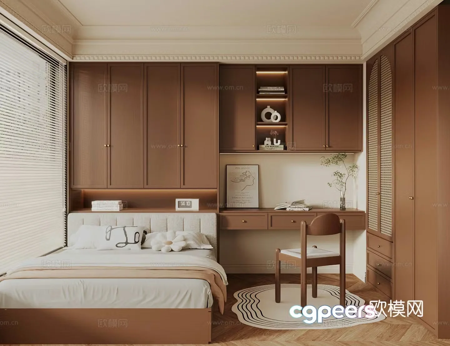 Middle style tatami bedroom 3d model