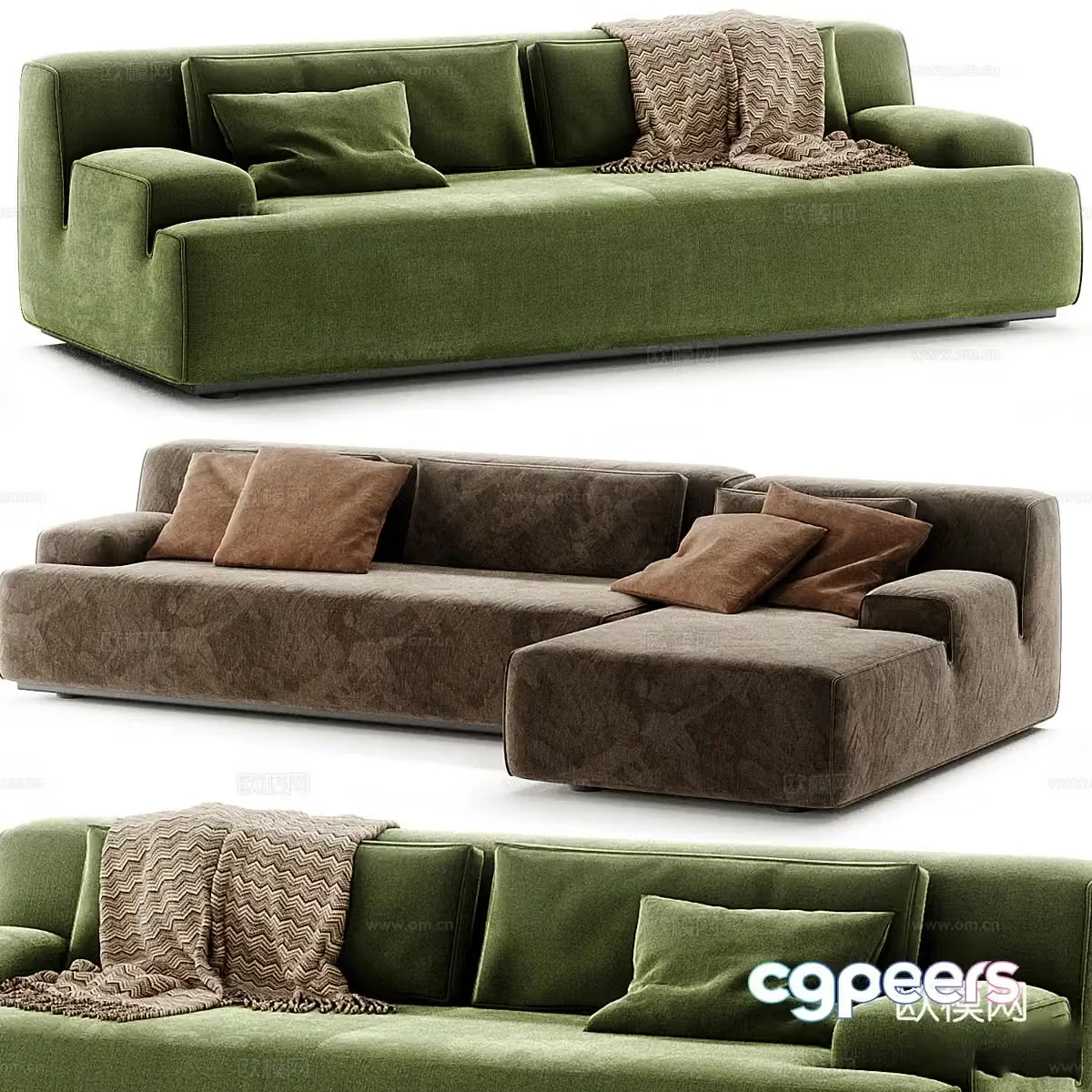Modern Italian Meridiani NORTON Combination Sofa 3D Model