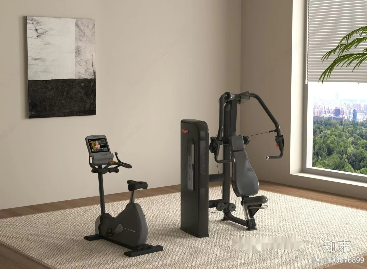 A Home Gym Setup 3D Model – 1640 – VRAY Render