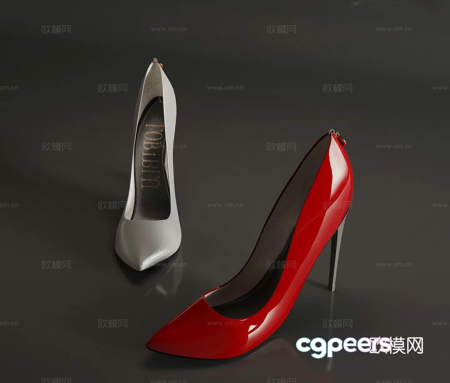 Modern shoes high heels 3d model