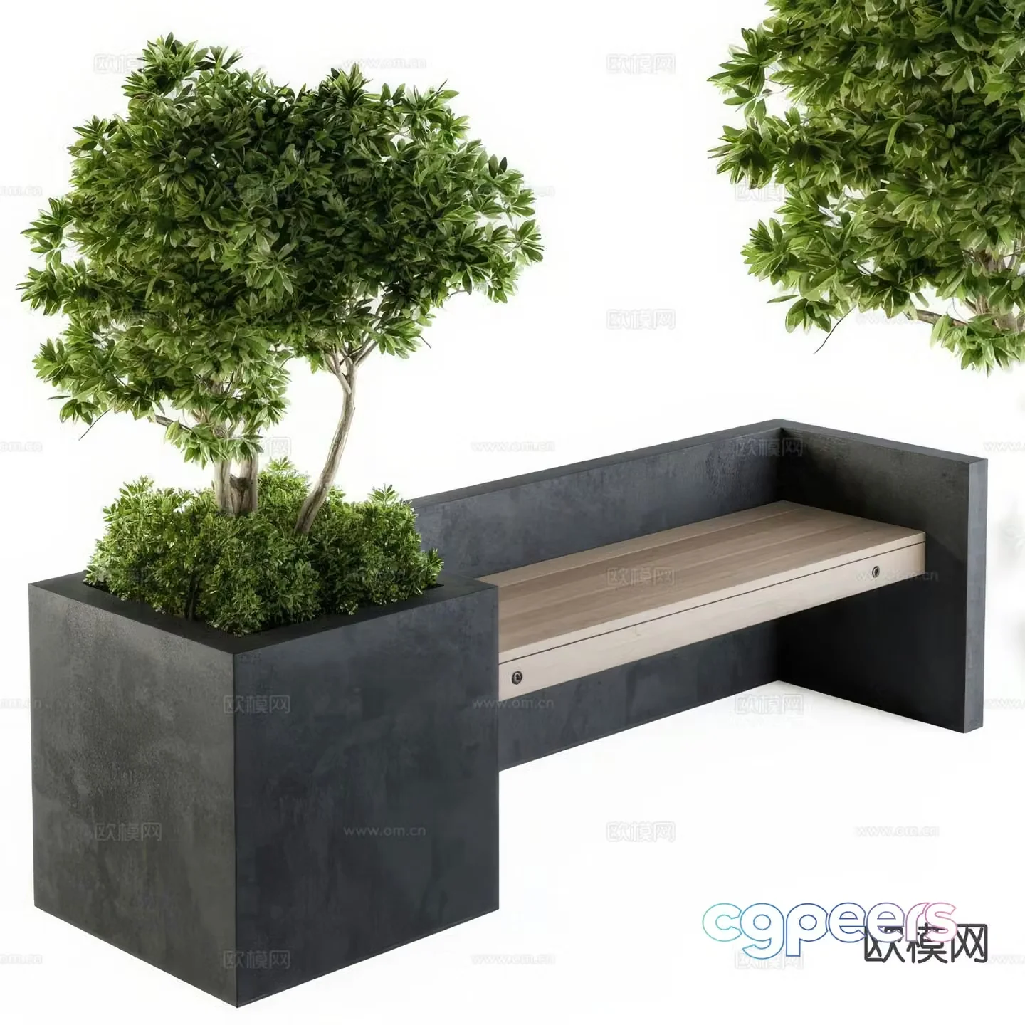 Outdoor public bench park bench landscape bench 3d model
