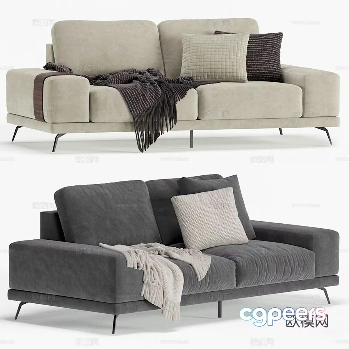 Double sofa 3d model