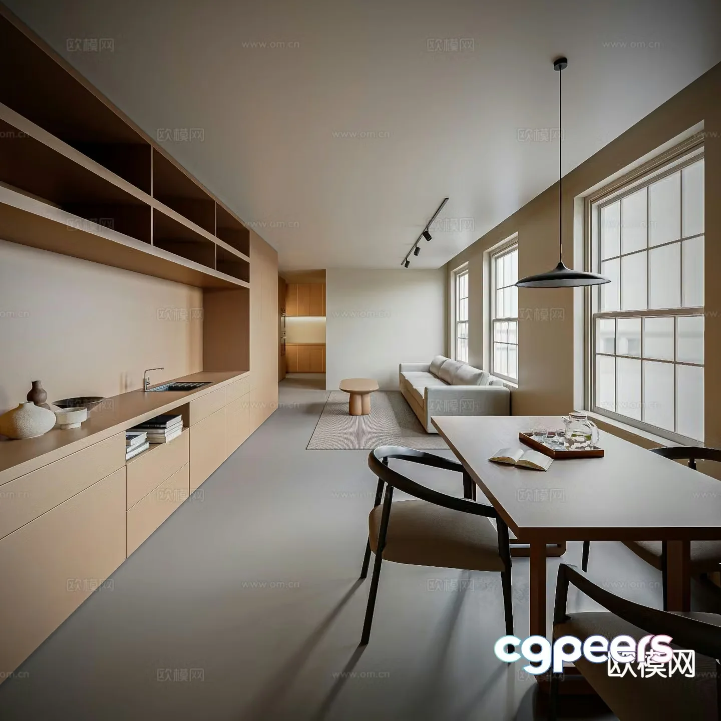 Minimalist restaurant 3d model