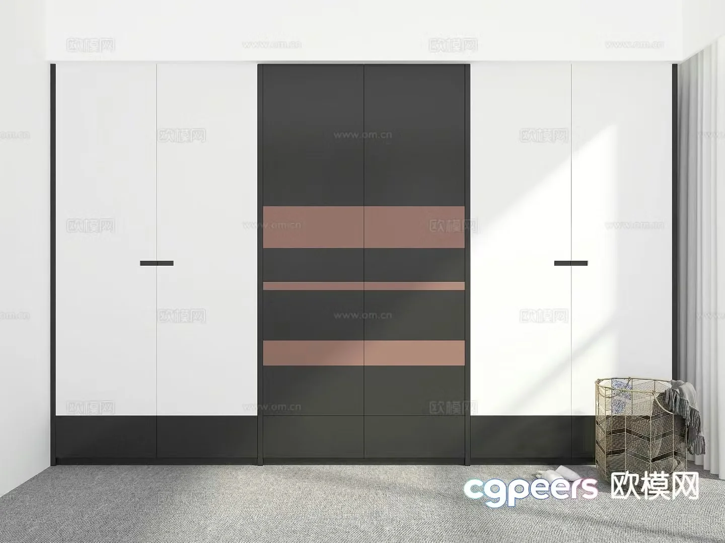 Modern custom wardrobe 3d model