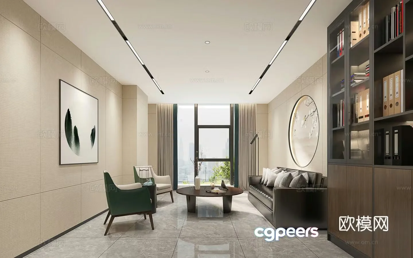 New Chinese style reception room 3d model