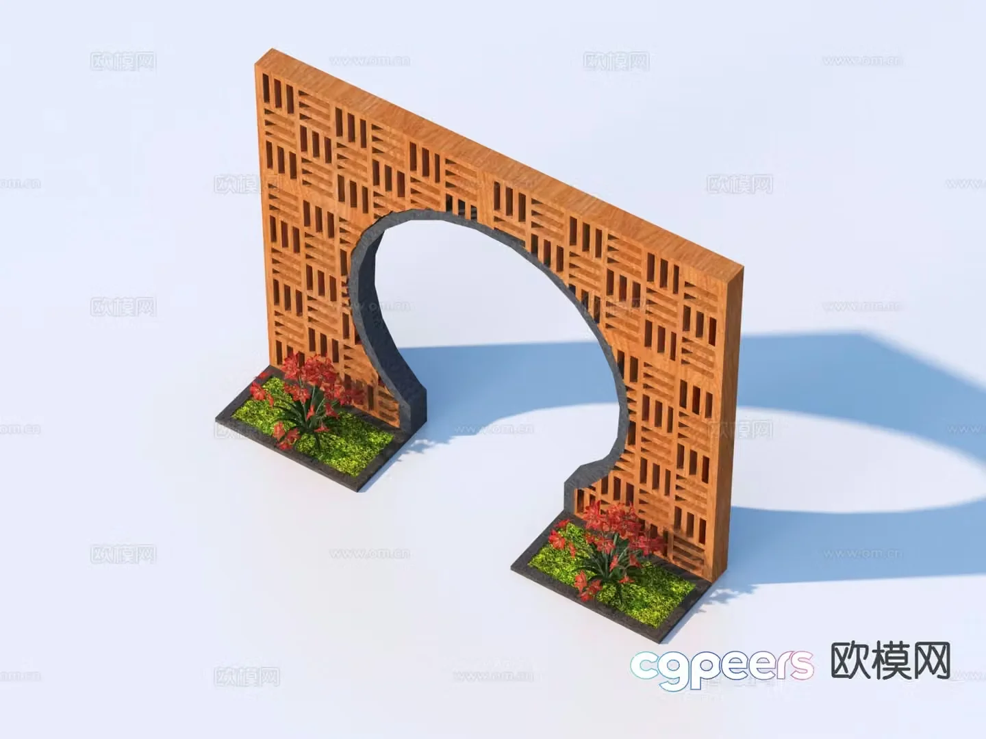 Chinese moon cave landscape wall gardening sketch 3d model