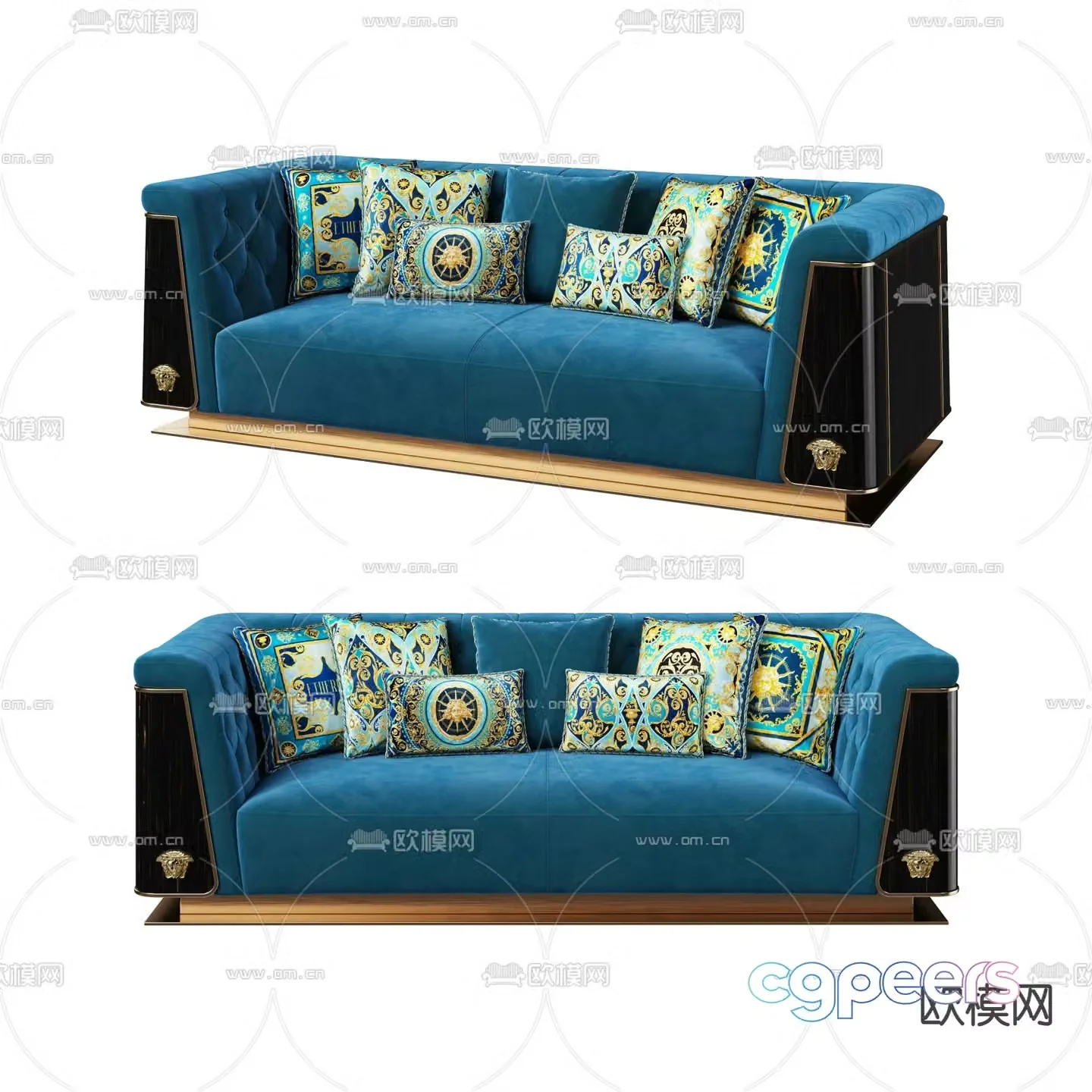 Southeast Asian sofa double sofa 3d model