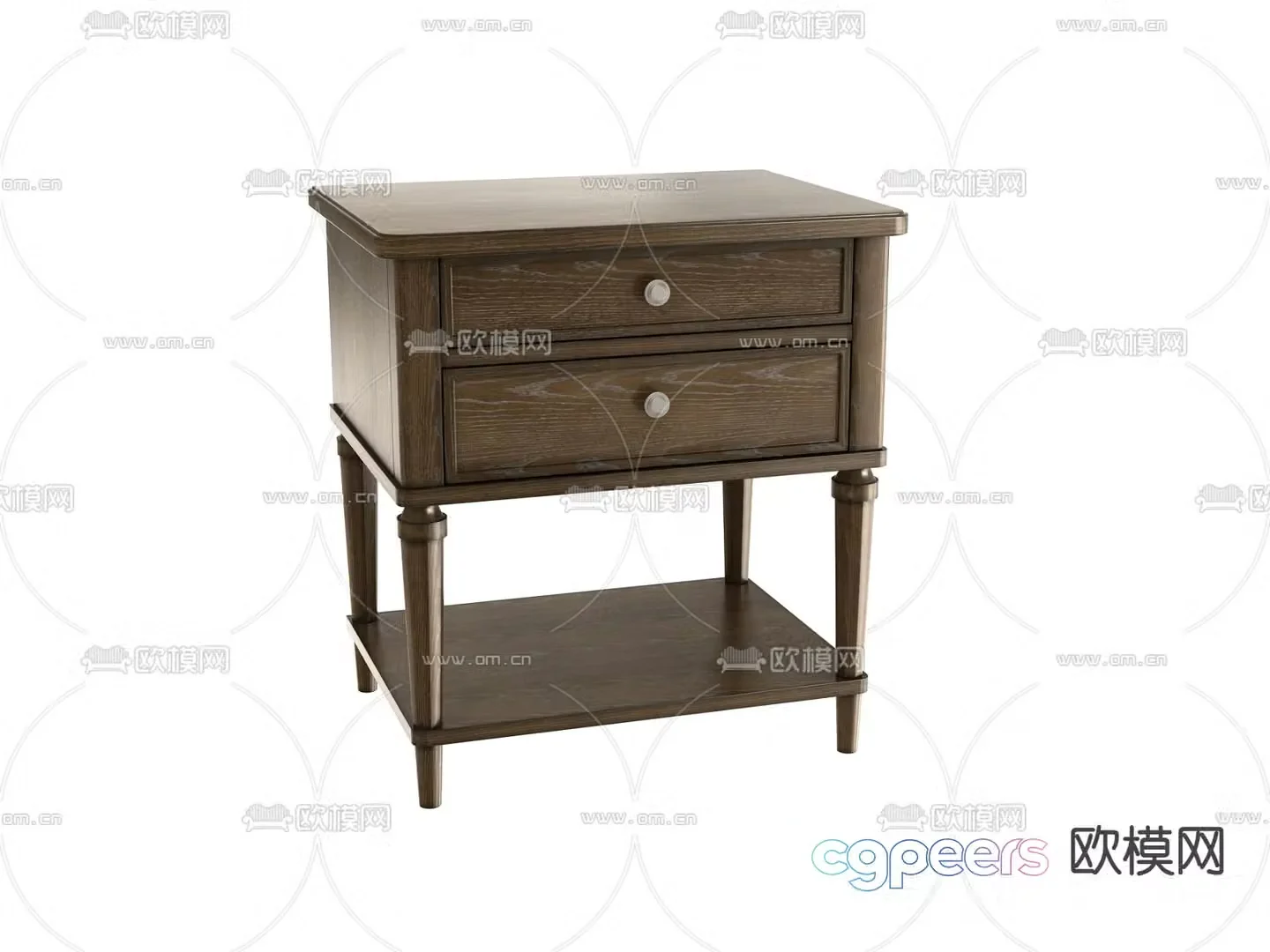 American bedside table 3d model