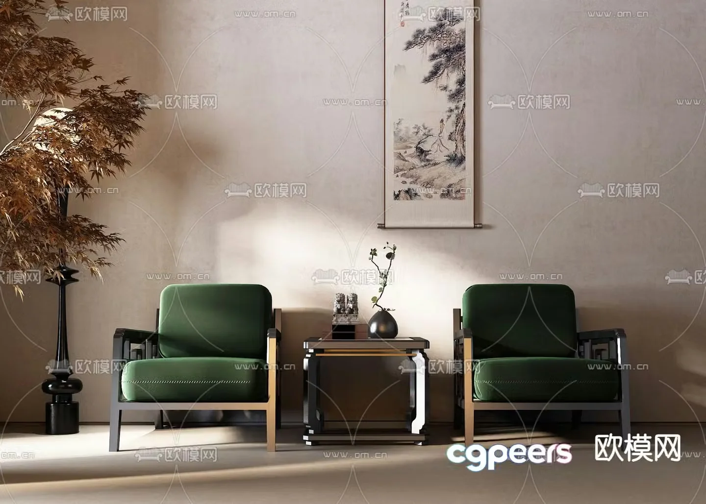 New Chinese style sofa set 3d model