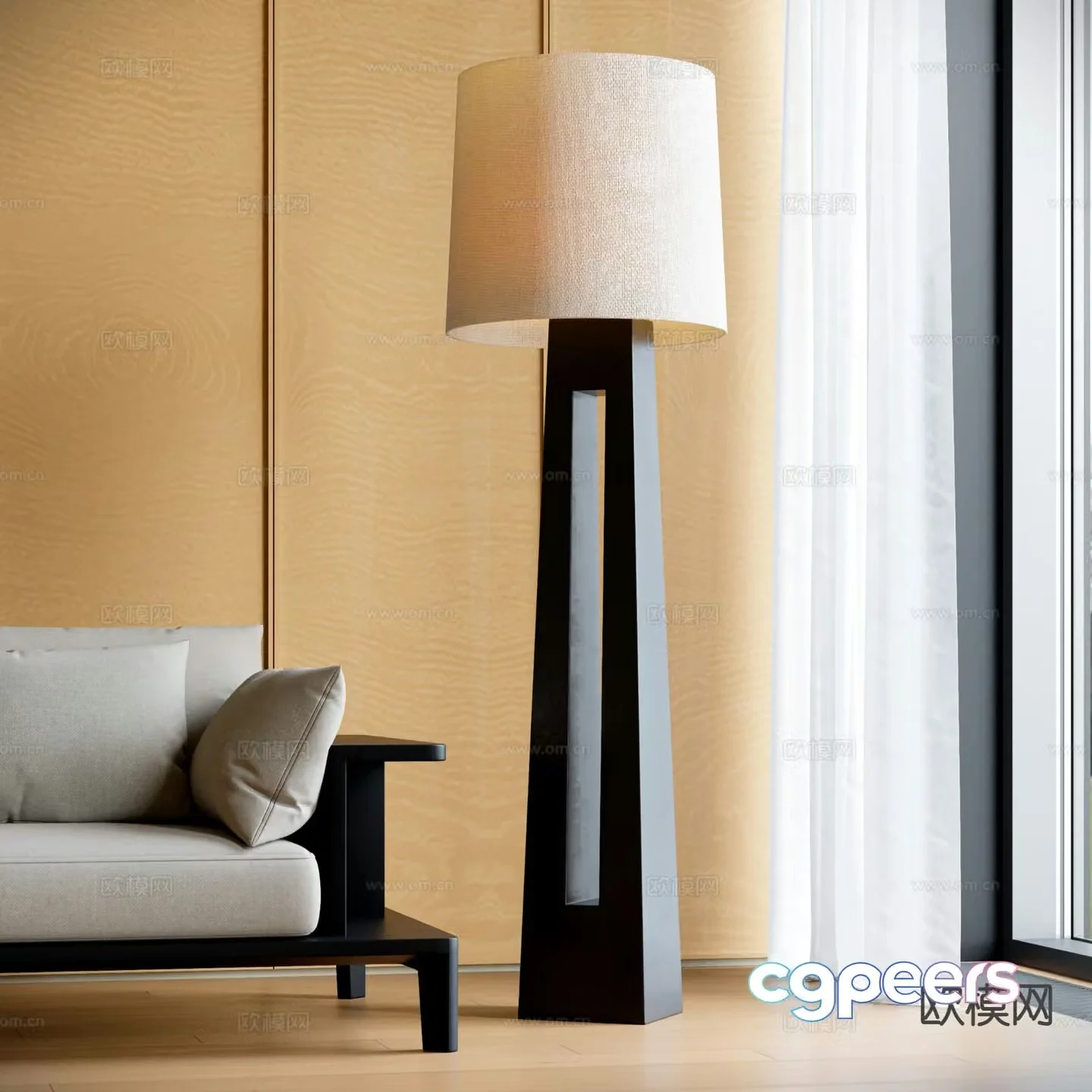 Japanese floor lamp 3d model
