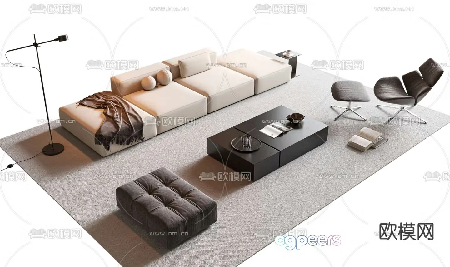 Modern modular sofa modular sofa 3d model
