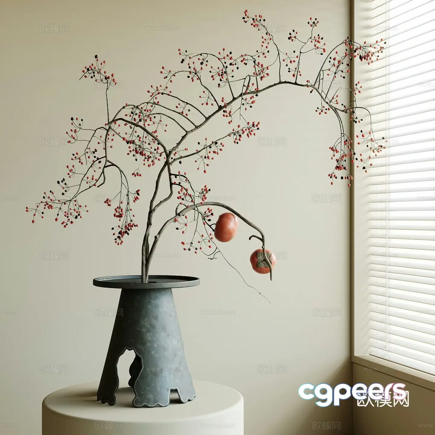 Modern vase flower art 3d model
