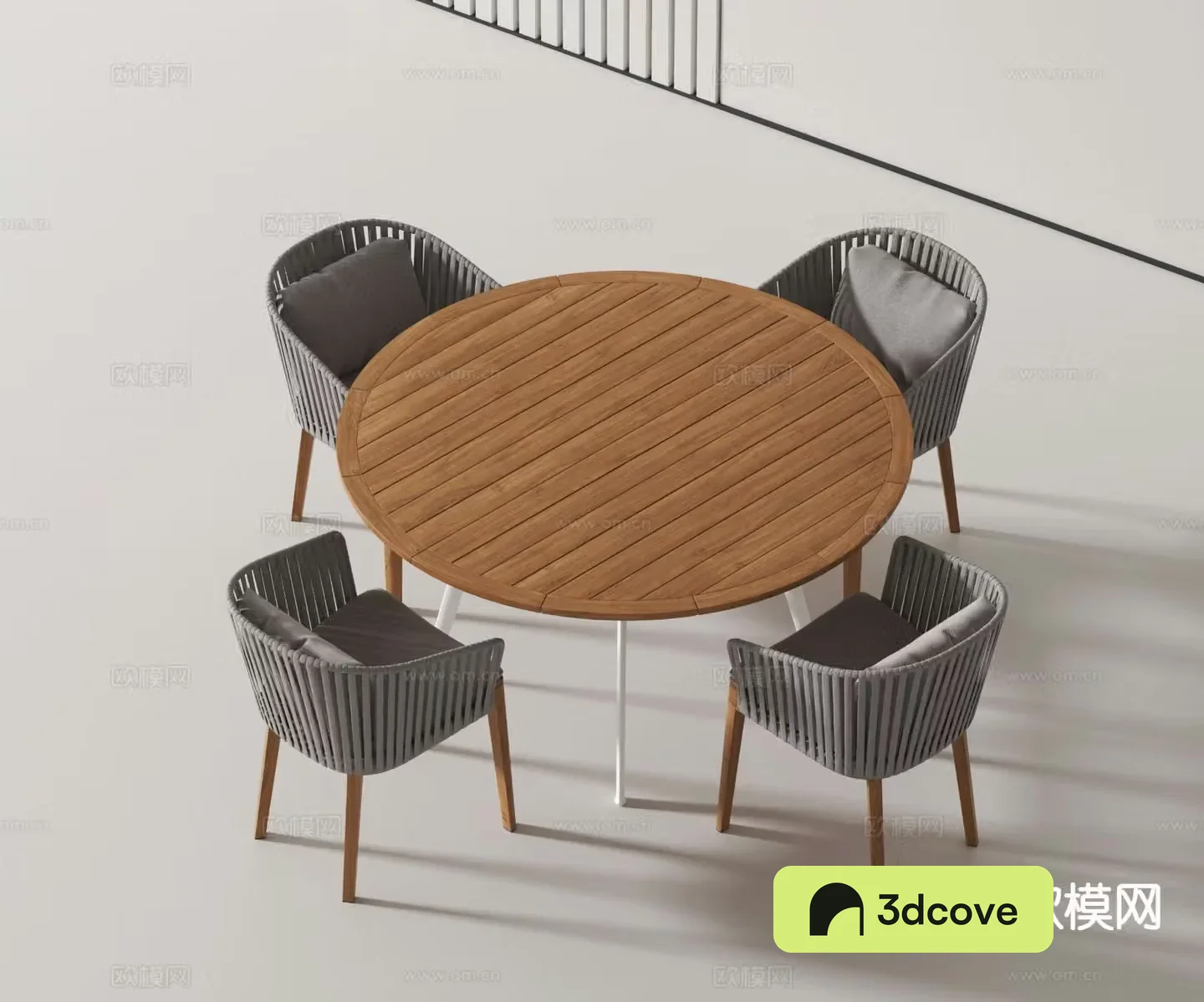 Modern round dining table and chairs