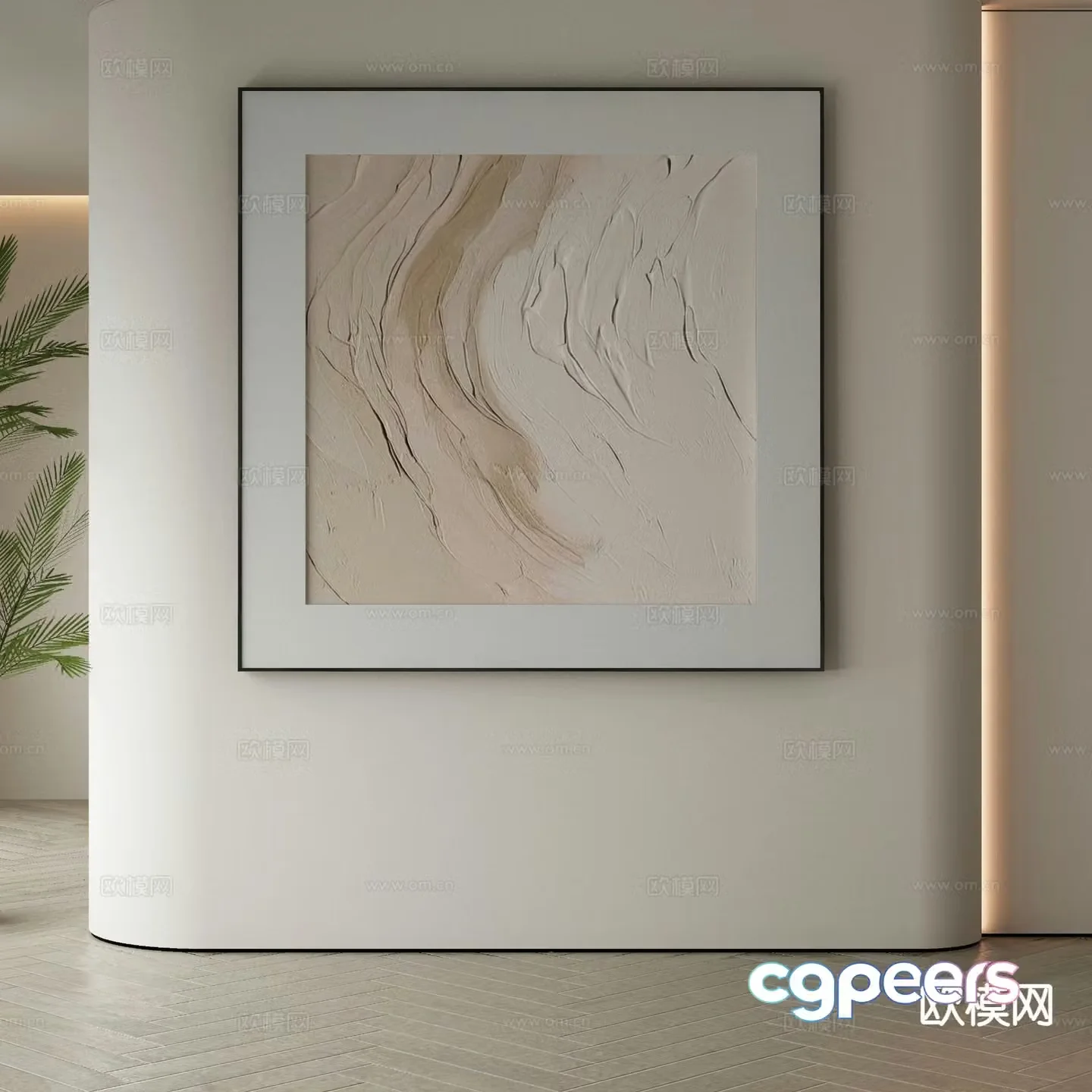 Modern hanging painting decorative painting 3d model