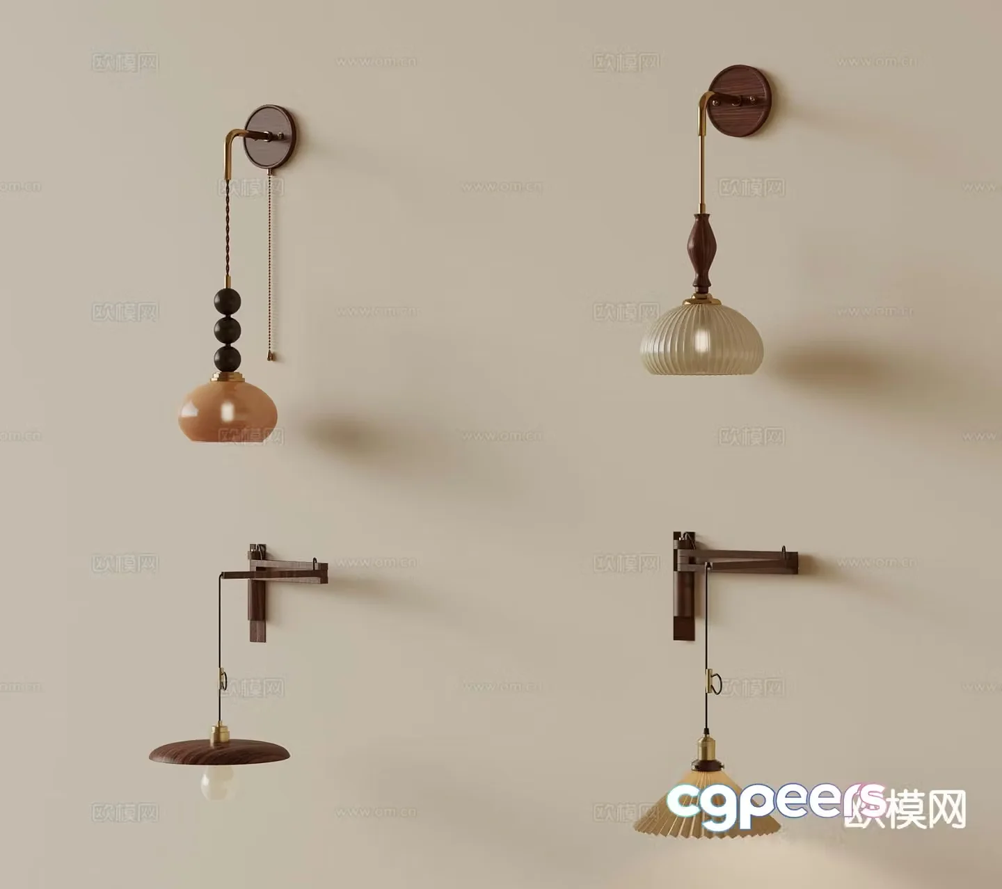 Medieval style wall lamp 3d model