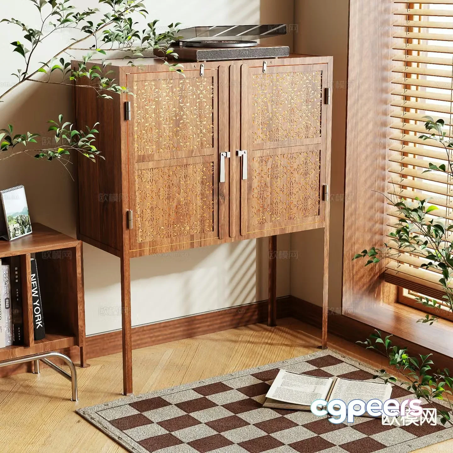 Medieval style entrance cabinet 3D model